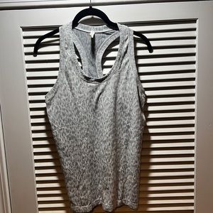 Athleta grey animal print razorback tank